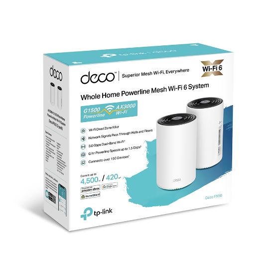 Εικόνα της Mesh WiFi 6 System  AX3000 + G1500 Whole Home Powerline  (2-PACK)