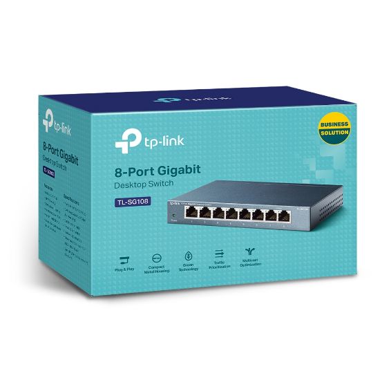 Εικόνα της SWITCH 8 Gigabit RJ45 Ports, Desktop Steel Case