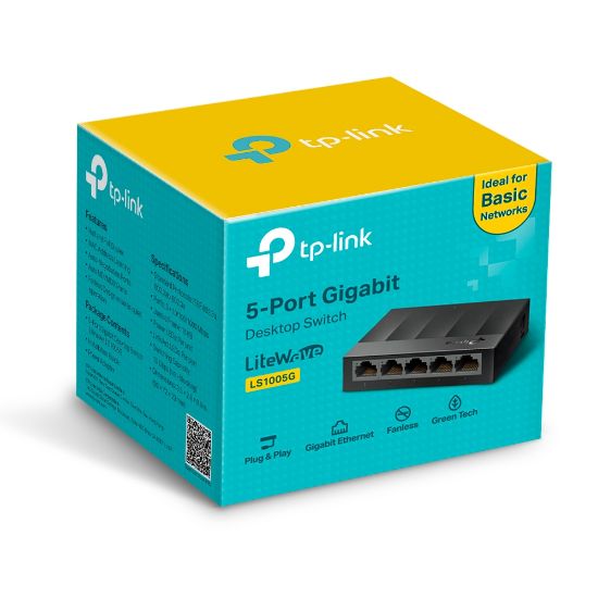 Εικόνα της SWITCH 5 Gigabit RJ45 Ports, Desktop Plastic Case