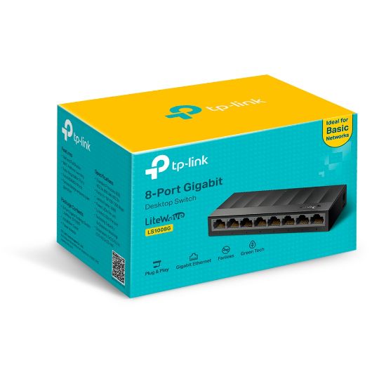 Εικόνα της SWITCH 8 Gigabit RJ45 Ports, Desktop Plastic Case