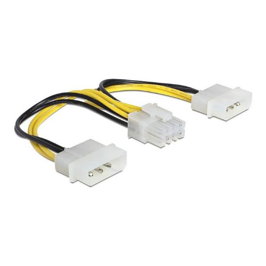 Εικόνα της ΚΑΛΩΔΙΟ 8PIN (EPS) ΣΕ  2Χ4PIN MOLEX (FOR 8PIN MOTHERBOARD ONLY)