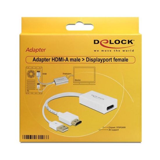 Εικόνα της ADAPTER HDMI/M ΣΕ DISPLAY PORT/F 24cm (white)
