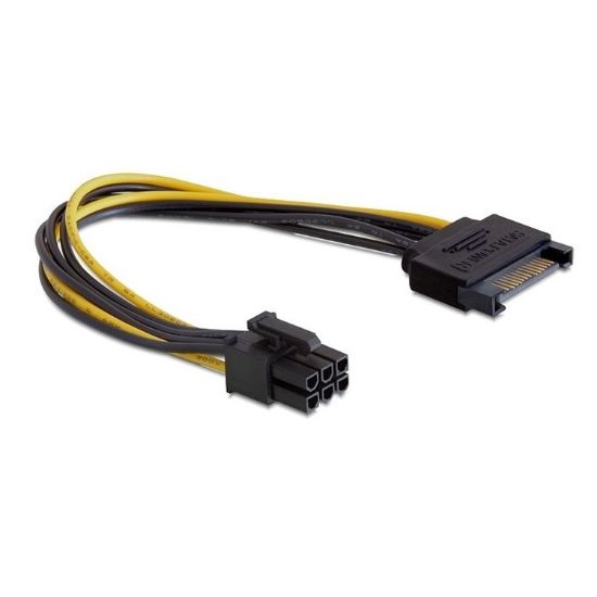 Εικόνα της ADAPTER ΤΡΟΦΟΔΟΣΙΑΣ 15pin SATA ΓΙΑ KAΡΤΑ ΓΡΑΦΙΚΩΝ 6pin