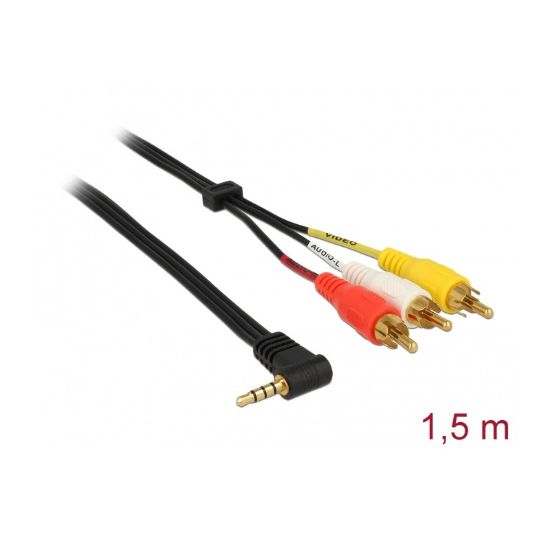 Εικόνα της 3,5mm AUDIO CABLE 4 pin angled ΣΕ 3X RCA M 1.5m