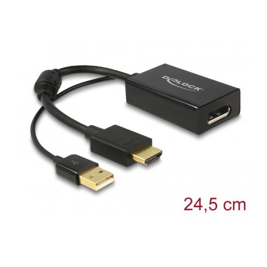 Εικόνα της ADAPTER HDMI MALE TO DISPLAY PORT 1.2 FEMALE (black)