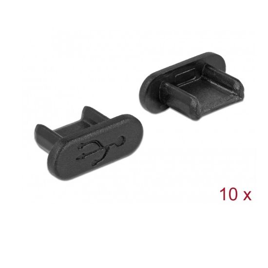 Εικόνα της Dust Cover for USB 2.0 Micro 10 pieces black