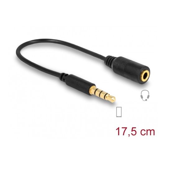 Εικόνα της 3,5mm AUDIO CABLE M/F 17.5cm(change the pin L-R-MIC-GND)