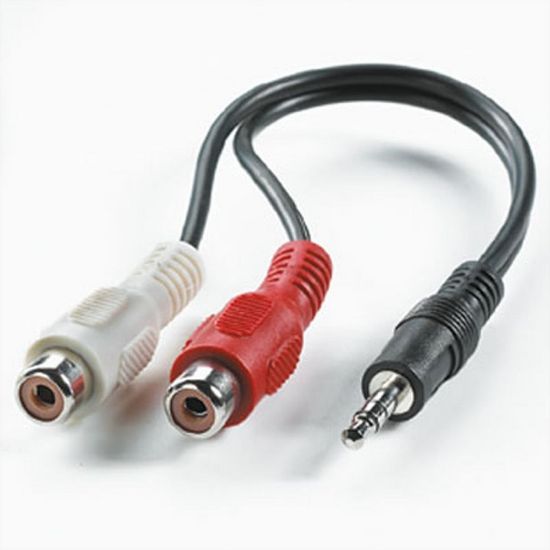 Εικόνα της 3,5mm AUDIO CABLE ΣΕ 2X RCA F 0.2m