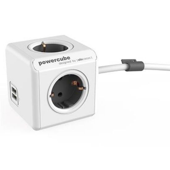 Εικόνα της ΠΟΛΥΠΡΙΖΟ 3 ΘΕΣΕΩΝ & 2xUSB(2.1A) καλ 3m white/grey powercube