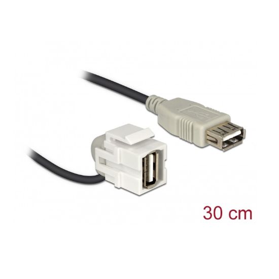Εικόνα της Keystone module USB 2.0 A fem to USB 2.0 A fem 110° with cable