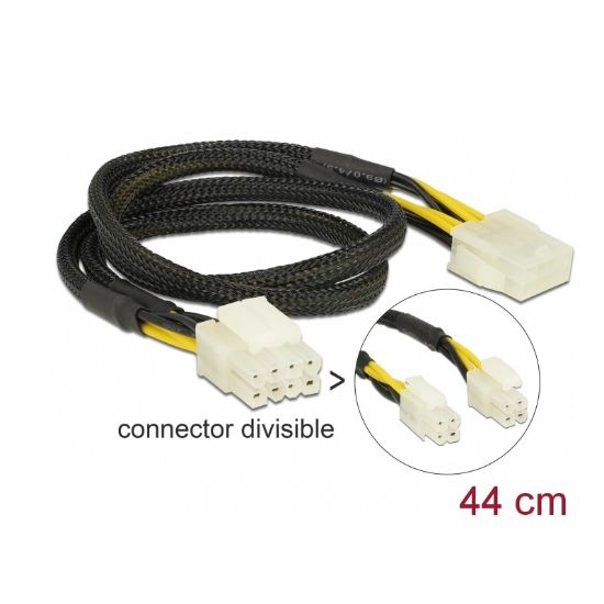 Εικόνα της Extension Cable Power 8 pin EPS male (2 x 4 pin) to 8 pin female 44 cm