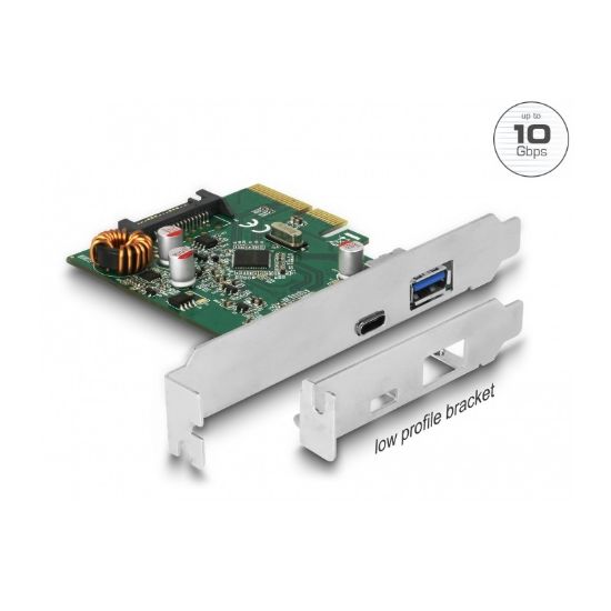 Εικόνα της PCI Expr x4 Card to 1 ext USB Type-C  fem & 1 exter USB Type-A (SS 10 Gbps) & LP