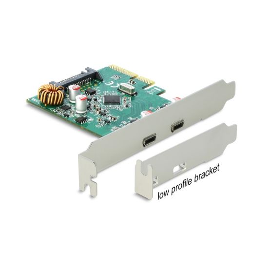 Εικόνα της PCI Exp x4 Card to 2 x USB Type-C exter SSpeed USB 10 Gbps (USB 3.1 Gen 2) + LP