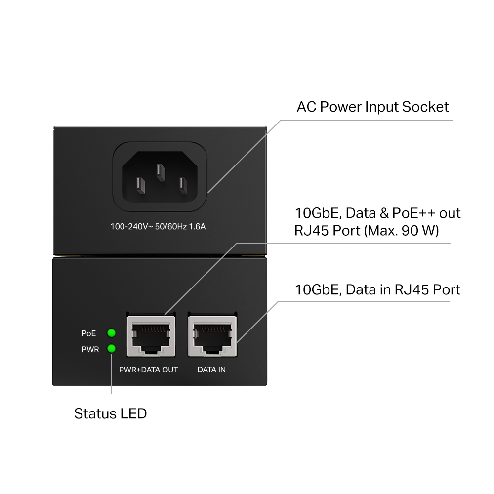 POE++ 10G INJECTOR 90Watt (Auto-determine ) | Tanonline.gr