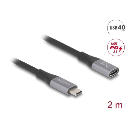 Εικόνα της USB CABLE Type-C male to USB Type-C female 2m (USB4.0 - 40 Gbps PD3.1-240W)