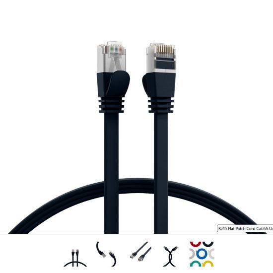 Εικόνα της FTP 1m Cat6a Μαυρο FLAT
