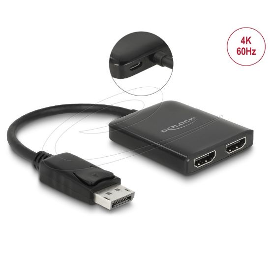Εικόνα της SPLITTER DISPLAY PORT TO 2xHDMI 4K/60Hz (MST-Expands or duplicates)