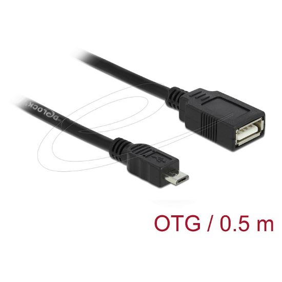 Εικόνα της USB cable type A Female to type B Micro Male OTG 50 cm