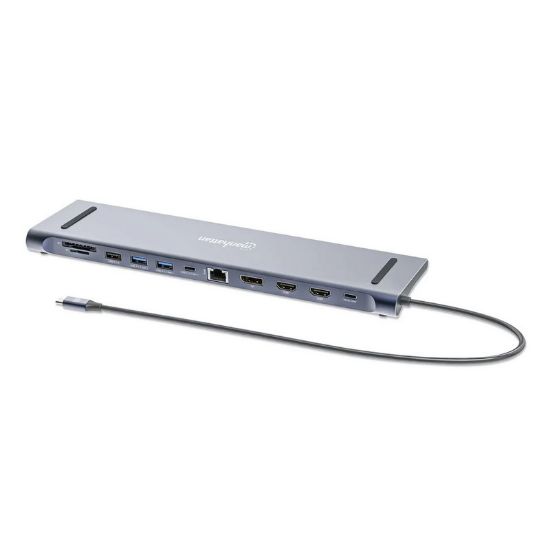 Εικόνα της DOCKING STATION TYPE-C to 2xHDMI (4K), DP(4K),3XUSB-A, USB-C, eth, CR, audio, PD(100W), Alu