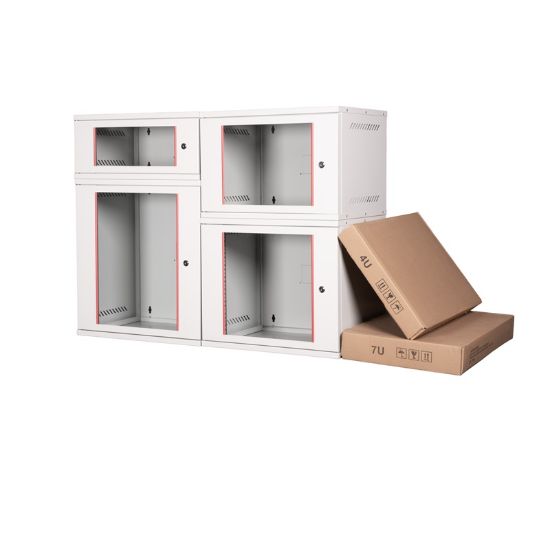 Εικόνα της Επίτοιχη καμπίνα 6U με βάθος 450mm ''Flat Pack'' LIGHT GREY