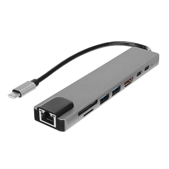 Εικόνα της DOCKING STATION TYPE-C to HDMI/4K@30Hz, 2xUSB3.0, CR, LAN ,2xTYPE-C (1 x PD)