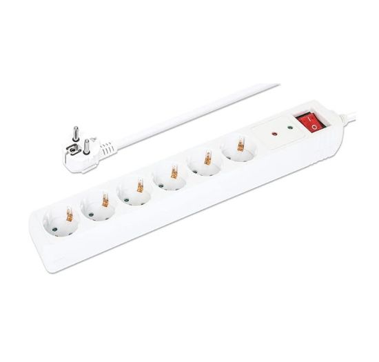 Εικόνα της ΠΟΛΥΠΡΙΖΟ 6X με διακόπτη overload prot 2m Λευκο