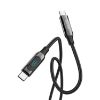 Εικόνα της USB CABLE Type-C male to type-C male 1m Armor LED data&charge 100W