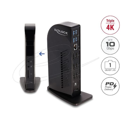 Εικόνα της DOCKING STATION TYPE-C Triple Display with DisplayLink® 4K / USB Hub / LAN / SD / Audio / PD 96 W