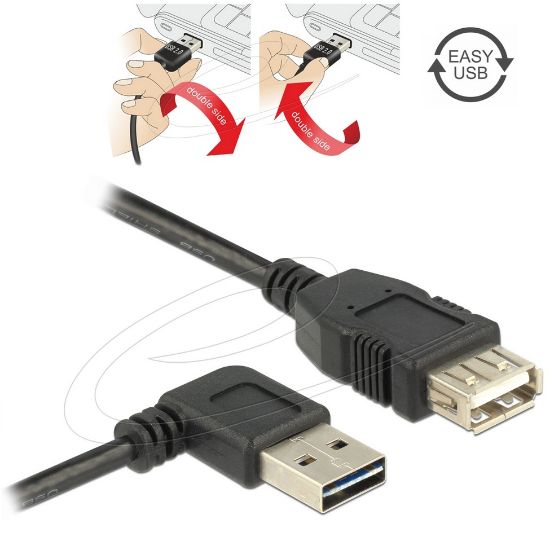 Εικόνα της USB cable 2.0 type- A male angled left/right to type-A female 1m (easy USB)