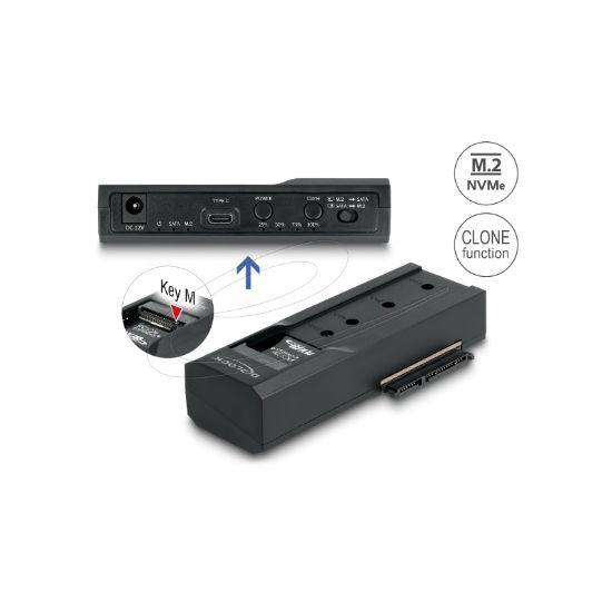 Εικόνα της Docking Station for 1x M.2 NVMe PCIe SSD - 1x SATA SSD/HDD with Clone function