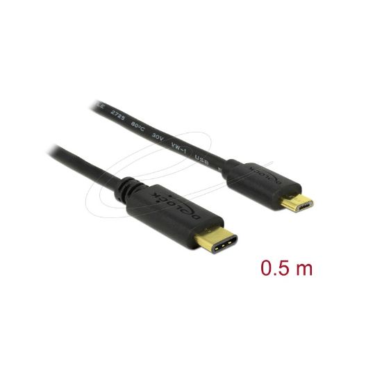 Εικόνα της USB CABLE Type-C 2.0 male to USB micro male 0.5 m