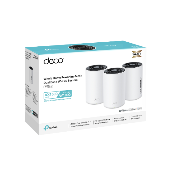 Εικόνα της Mesh WiFi 6 System AX1500 + AV1000 Whole Home Powerline  (3-PACK)