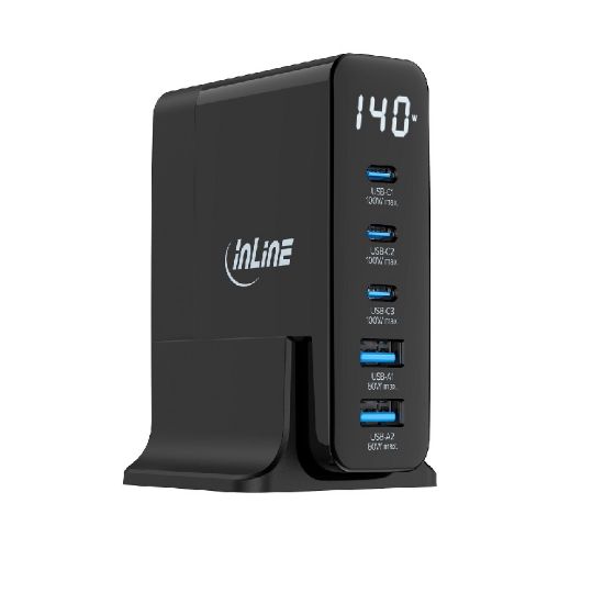 Εικόνα της CHARGING Station 5-port, 3xUSB-C & 2xUSB-A, 140W, w/display