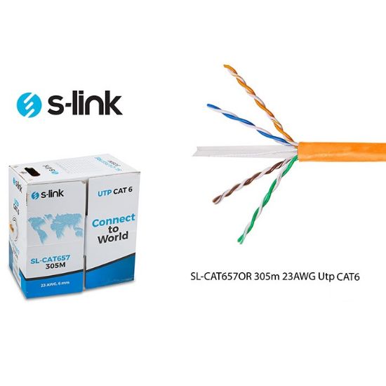 Εικόνα της UTP 305m Cat6 24 AWG Μονόκλωνη Πορτοκαλι CCA